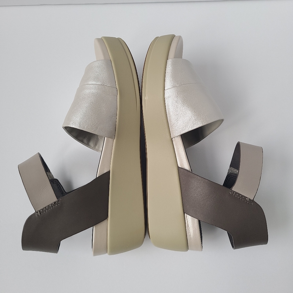 Naked Feet Size 10 Koda Strappy Leather Platform Wedge Sandals Ankle Strape Str… - Picture 6 of 15